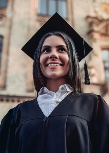 Young woman graduating