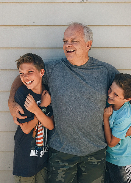 Grandpa and two grandsons